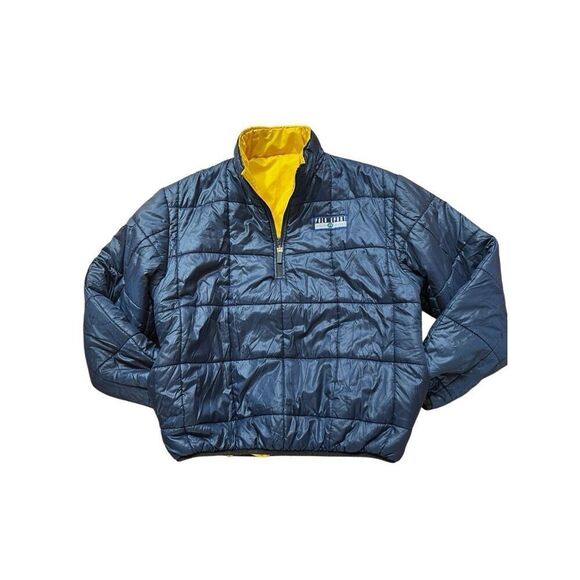 Vintage Polo Sport Ralph Lauren Puffer 1/4 Zip Jacket Pullover Mens L Reversible - Picture 2 of 16